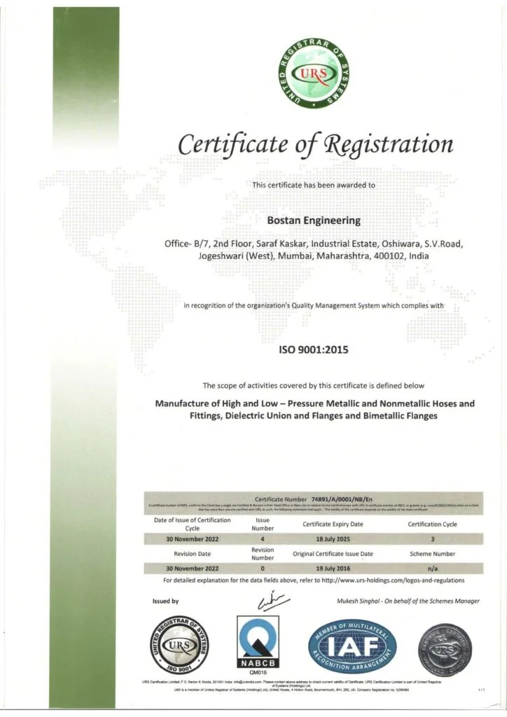 Bostan ISO Certificate